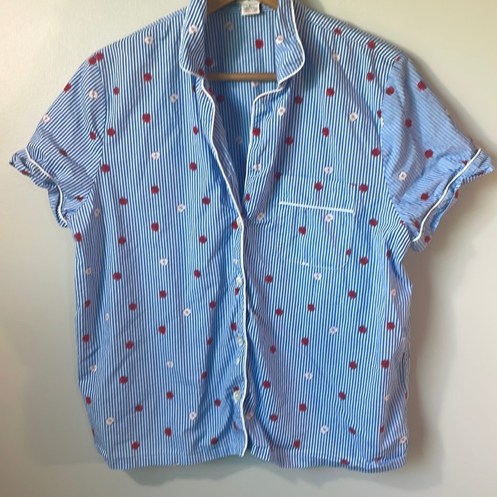 Reimagined J Crew on trend fruit themed Pajama top size large.